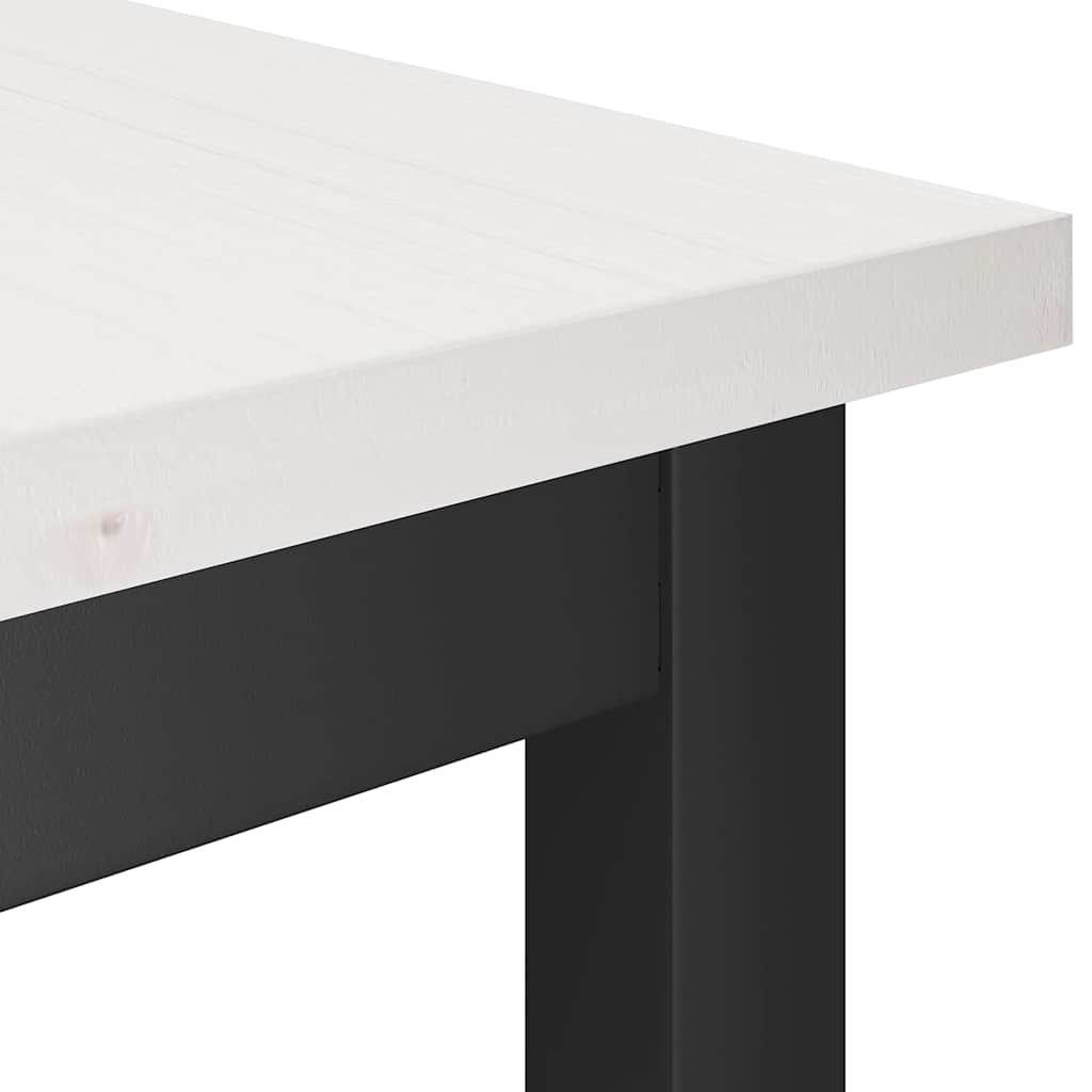 Spisebenk 2 pcs Hvit 100 x 32,5 x 49 cm Massivt furutre