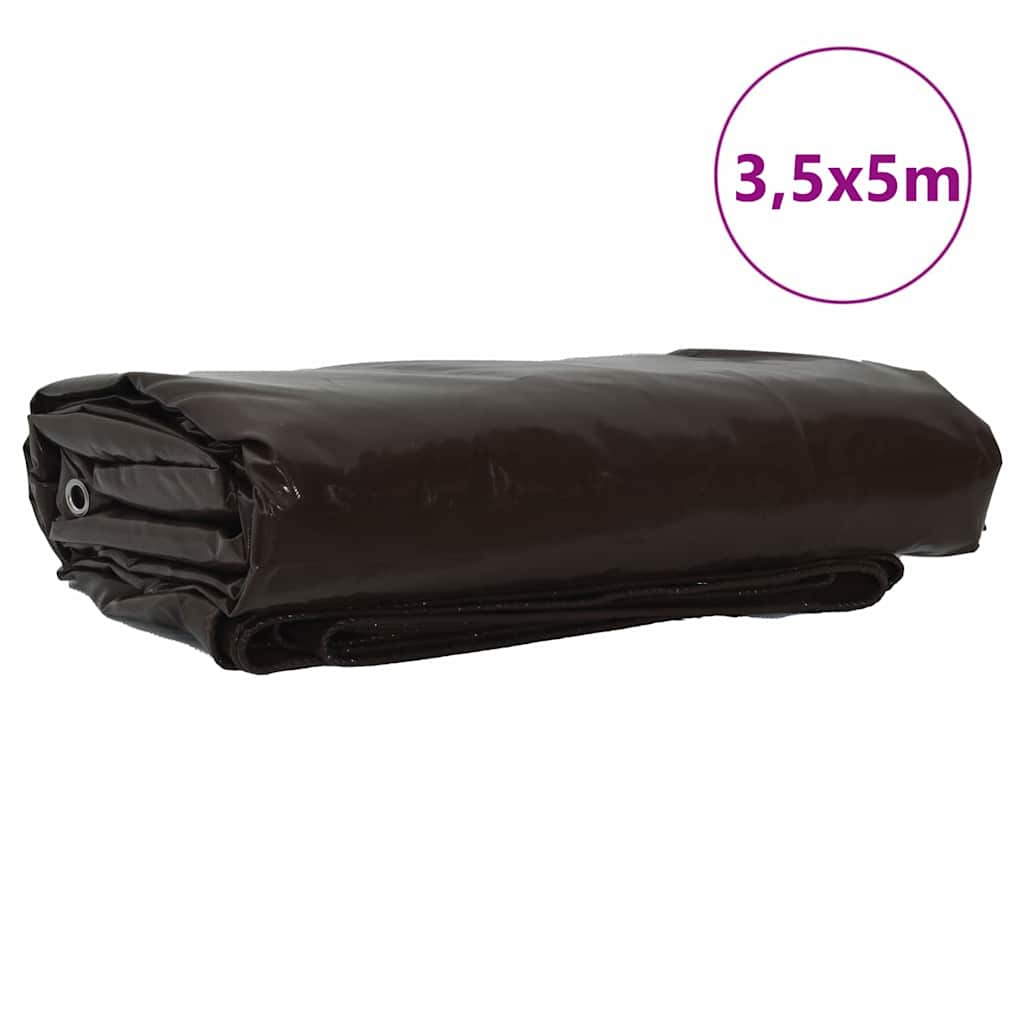 Presenning 650g / m² Brun 3,5 x 5 m Lerret med PVC-belegg