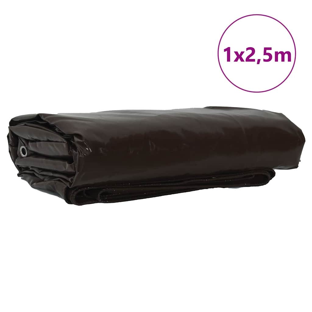 Presenning 650g / m² Brun 1 x 2,5 m Lerret med PVC-belegg