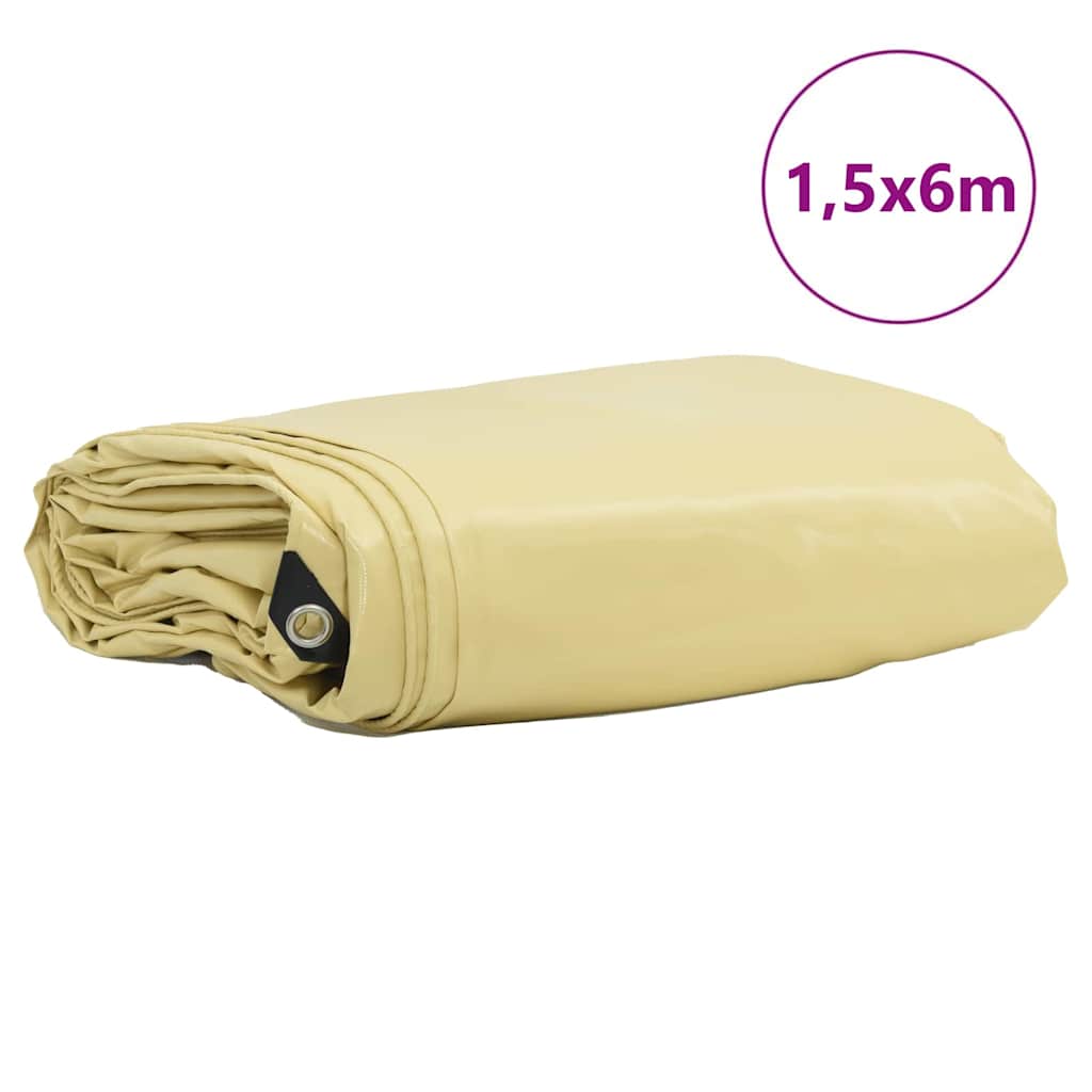 Presenning 650g / m² Beige 1,5 x 6 m Lerret med PVC-belegg