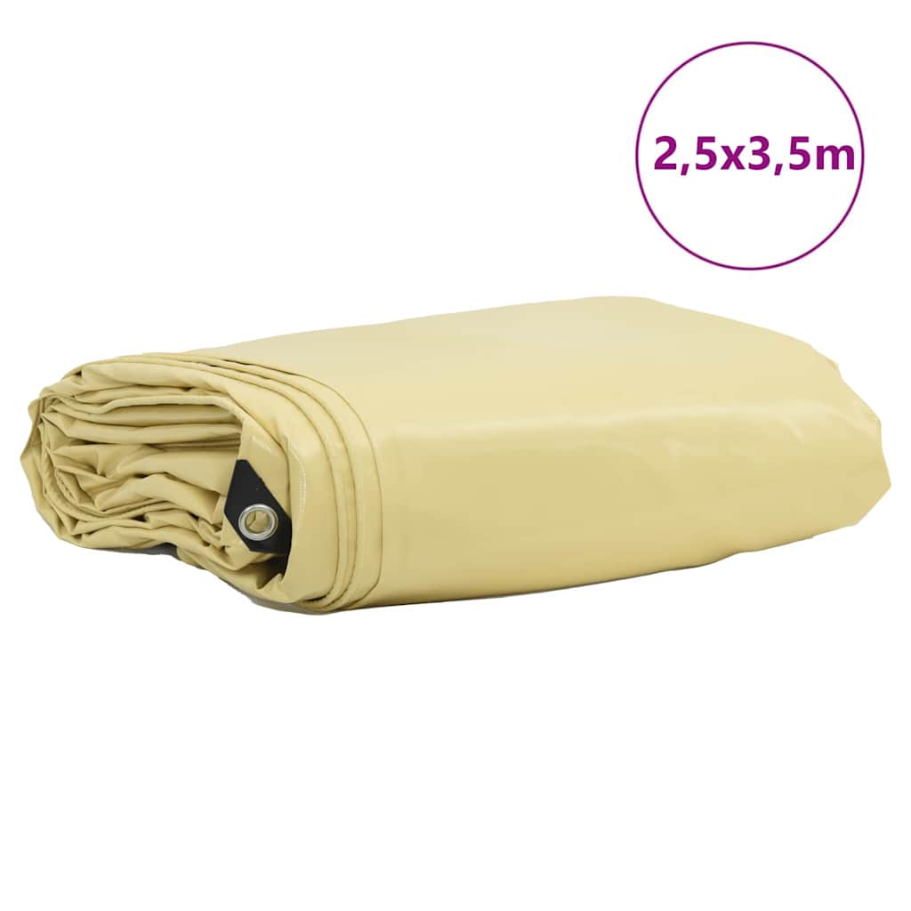 Presenning 650g / m² Beige 2,5 x 3,5 m Lerret med PVC-belegg