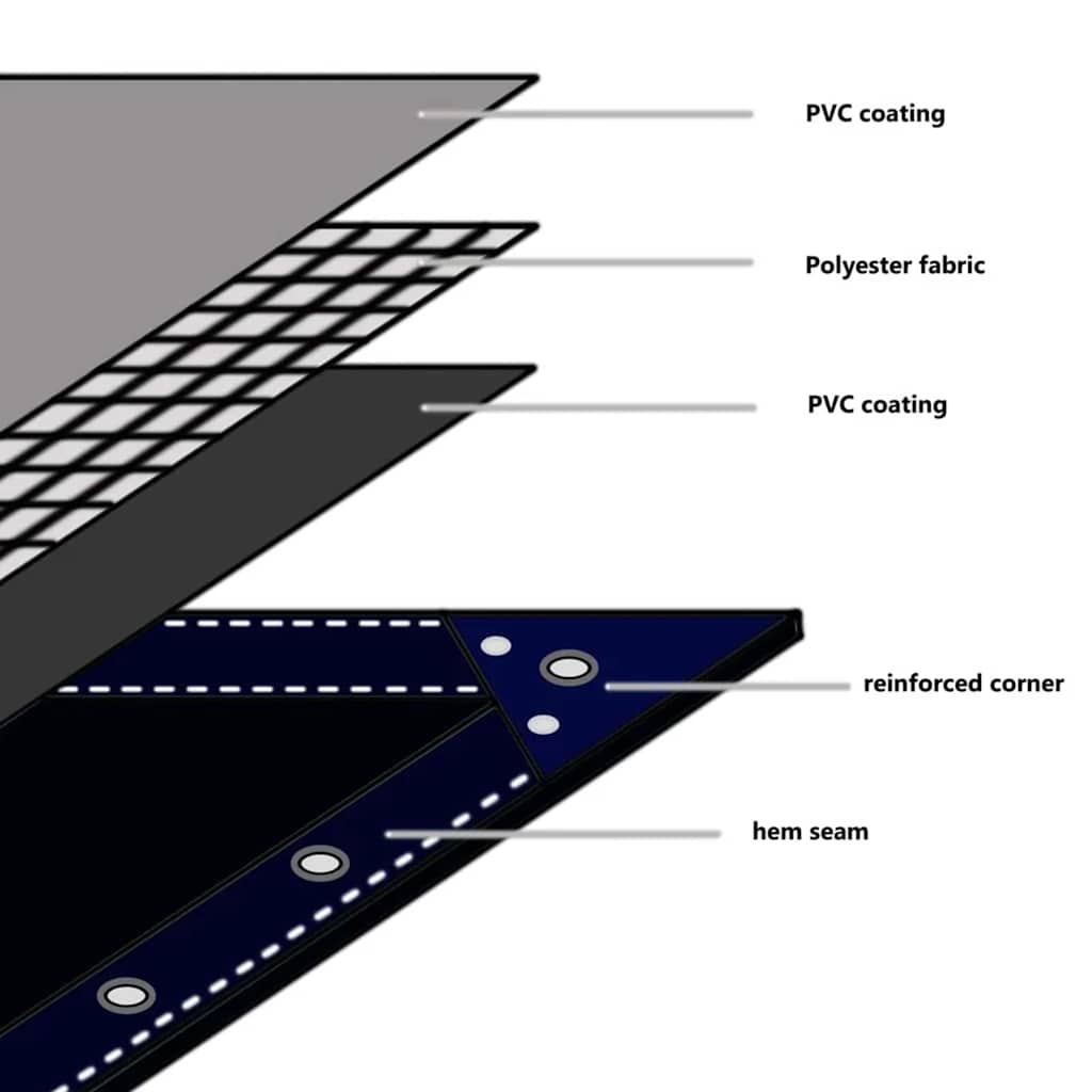 Presenning 650g / m² Olivengrønn 3 x 3 m Lerret med PVC-belegg