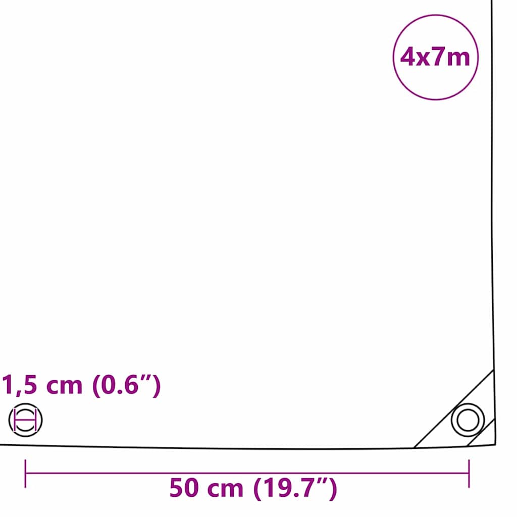 Presenning 650g / m² Oransje 4 x 7 m Lerret med PVC-belegg