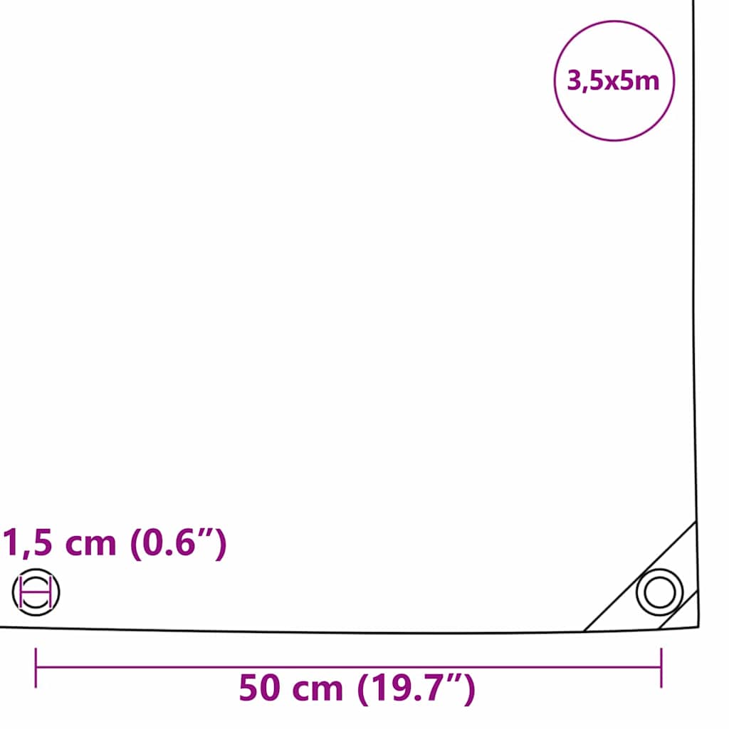 Presenning 650g / m² Oransje 3,5 x 5 m Lerret med PVC-belegg