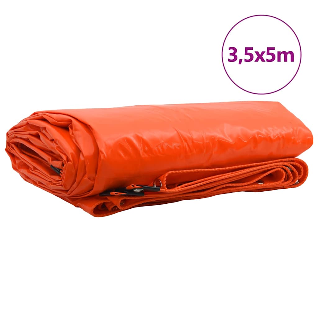 Presenning 650g / m² Oransje 3,5 x 5 m Lerret med PVC-belegg