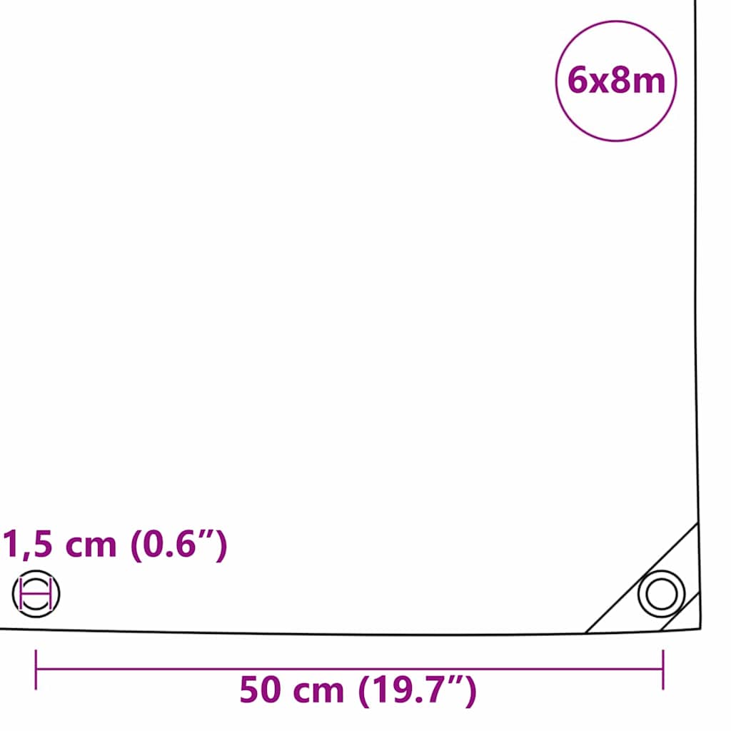 Presenning 650g / m² Oransje 6 x 8 m Lerret med PVC-belegg