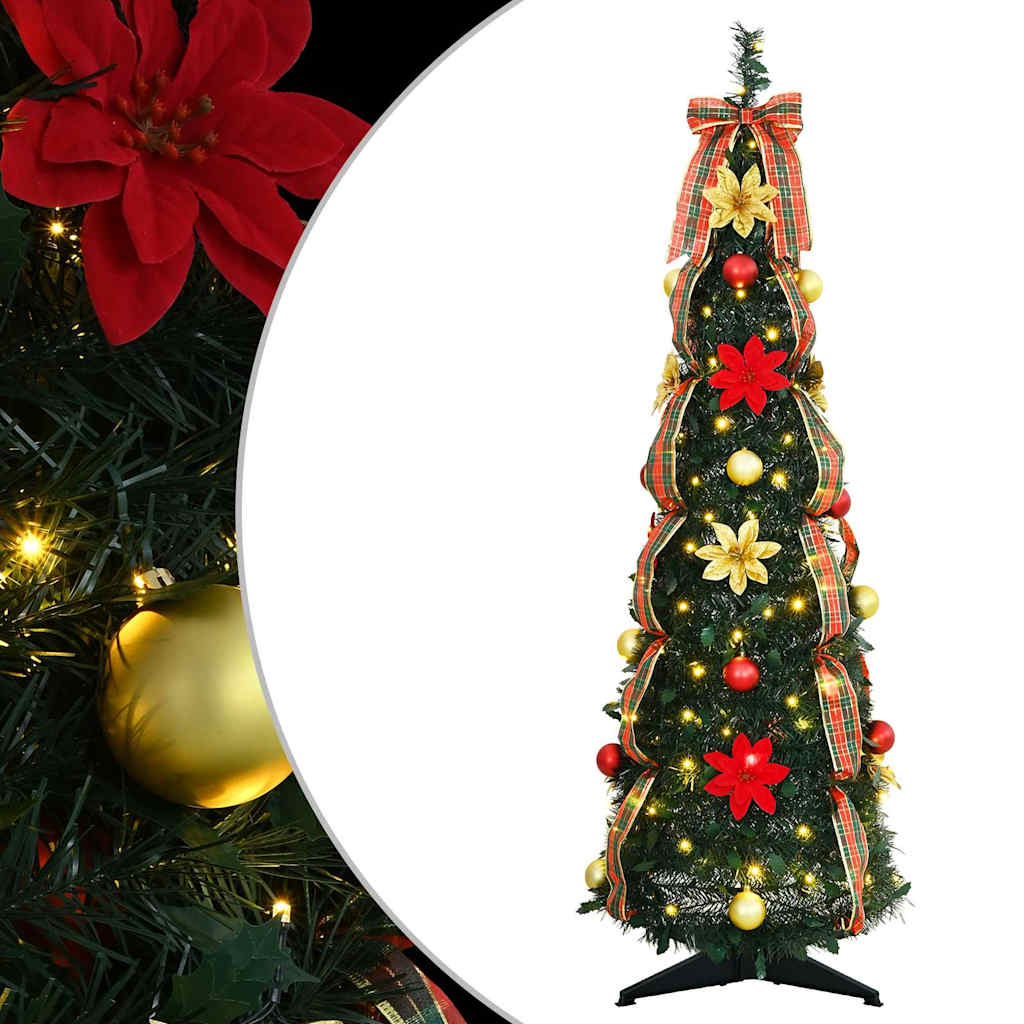 Kunstig juletre med 50 LED med stativ grønn 125 cm PVC