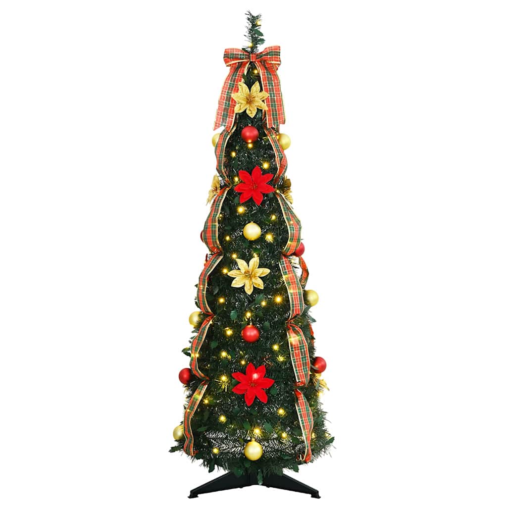 Kunstig juletre med 50 LED med stativ grønn 125 cm PVC