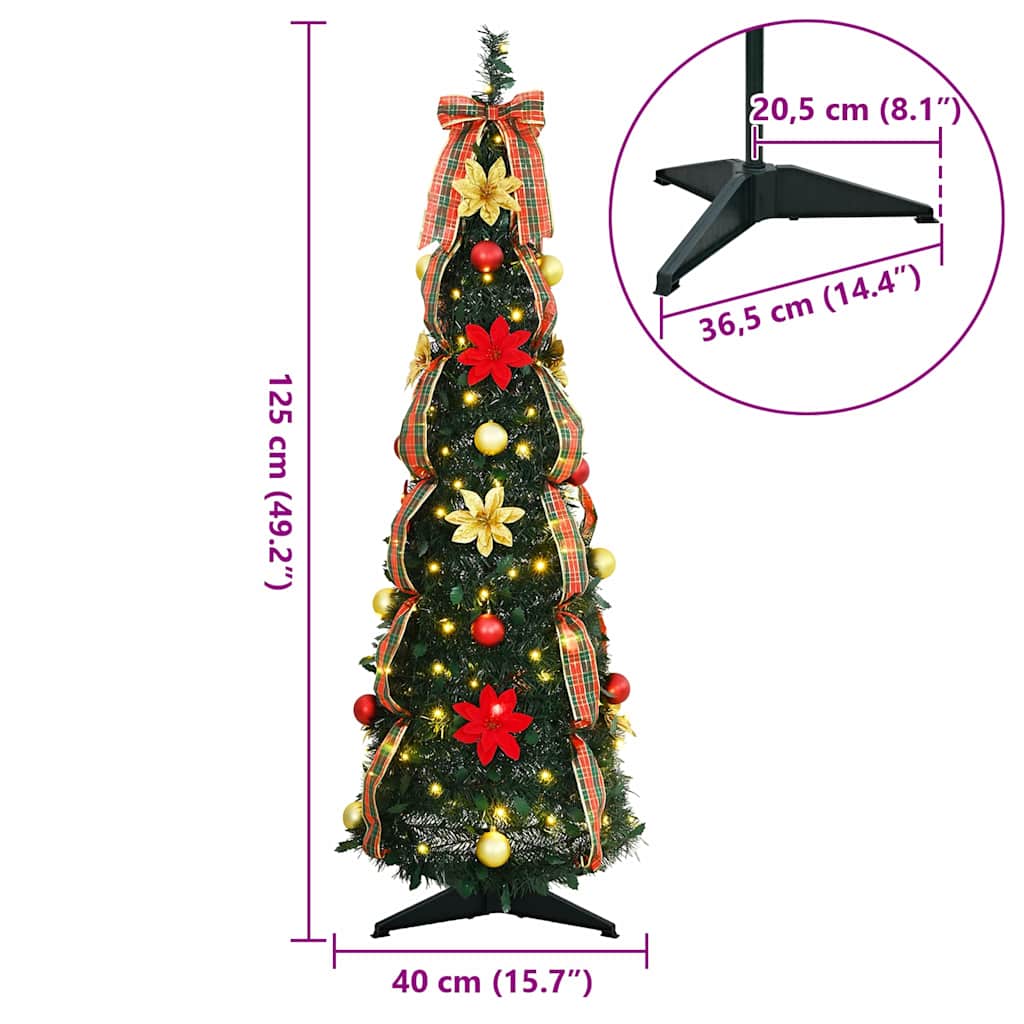 Kunstig juletre med 50 LED med stativ grønn 125 cm PVC
