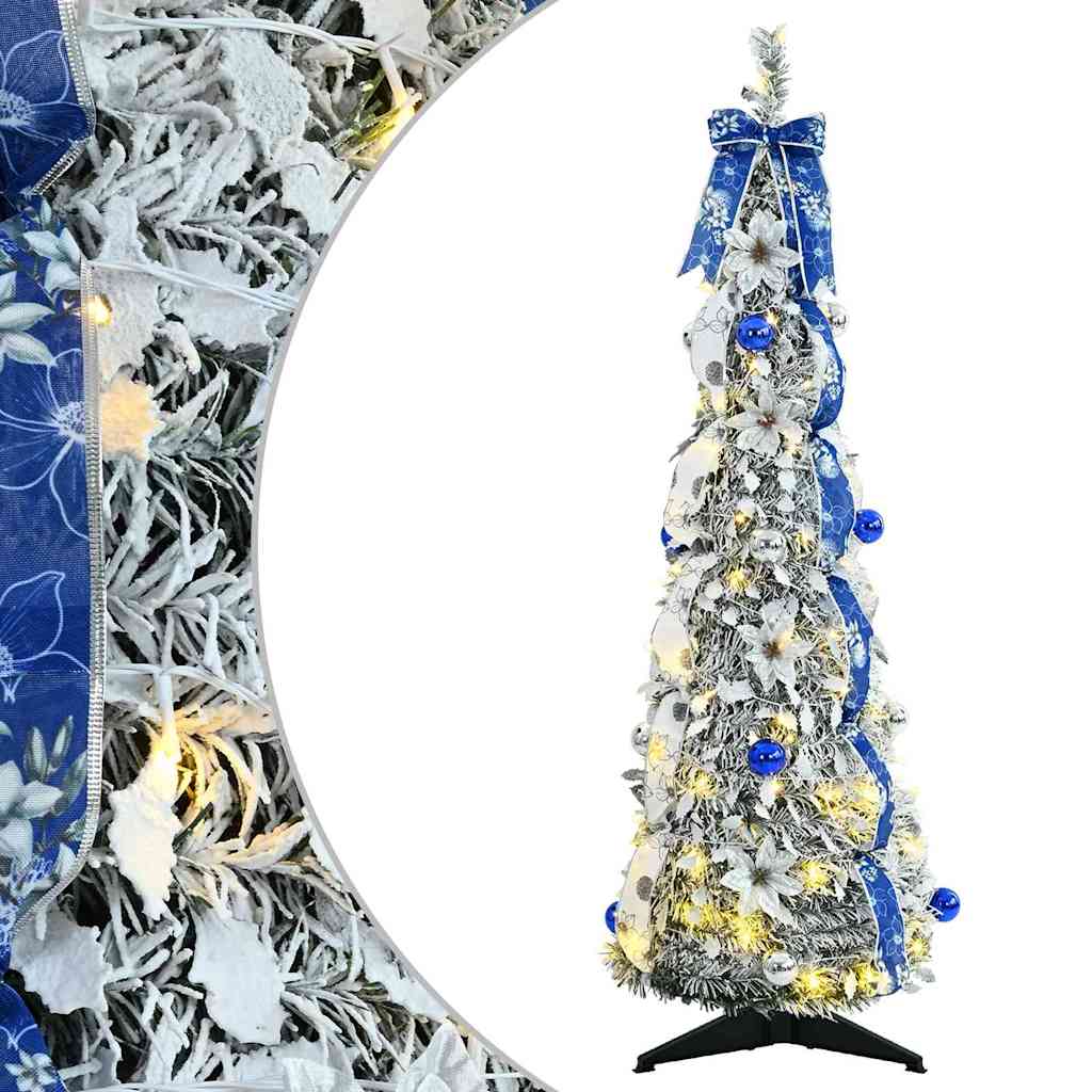 Kunstig juletre med 50 LED med stativ Hvit 120 cm PVC