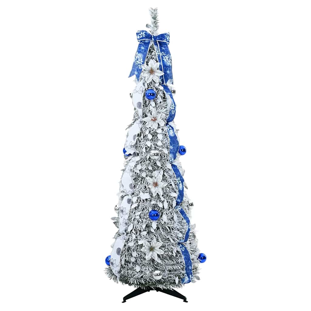 Kunstig juletre med 50 LED med stativ Hvit 120 cm PVC
