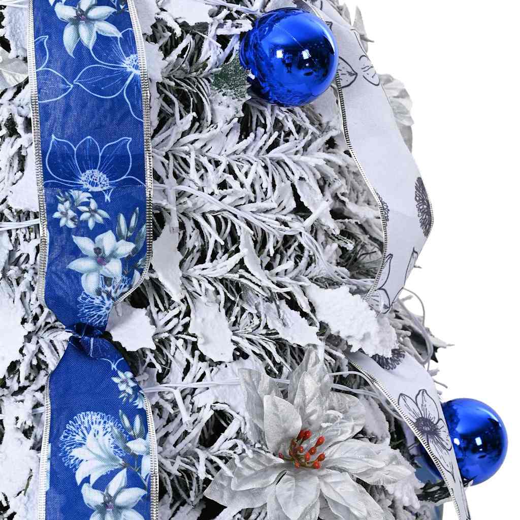 Kunstig juletre med 150 LED med stativ Hvit 180 cm PVC
