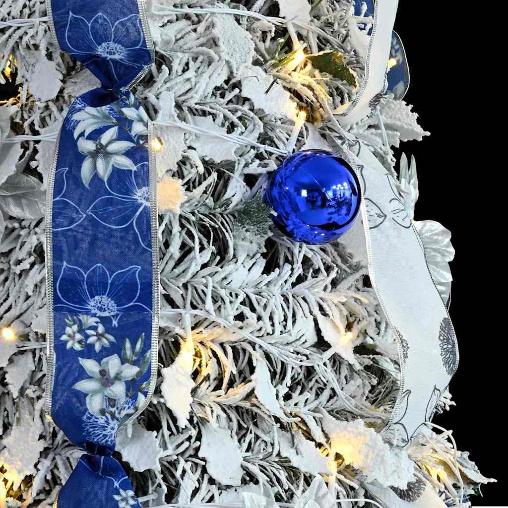 Kunstig juletre med 150 LED med stativ Hvit 180 cm PVC