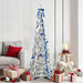 Kunstig juletre med 150 LED med stativ Hvit 180 cm PVC