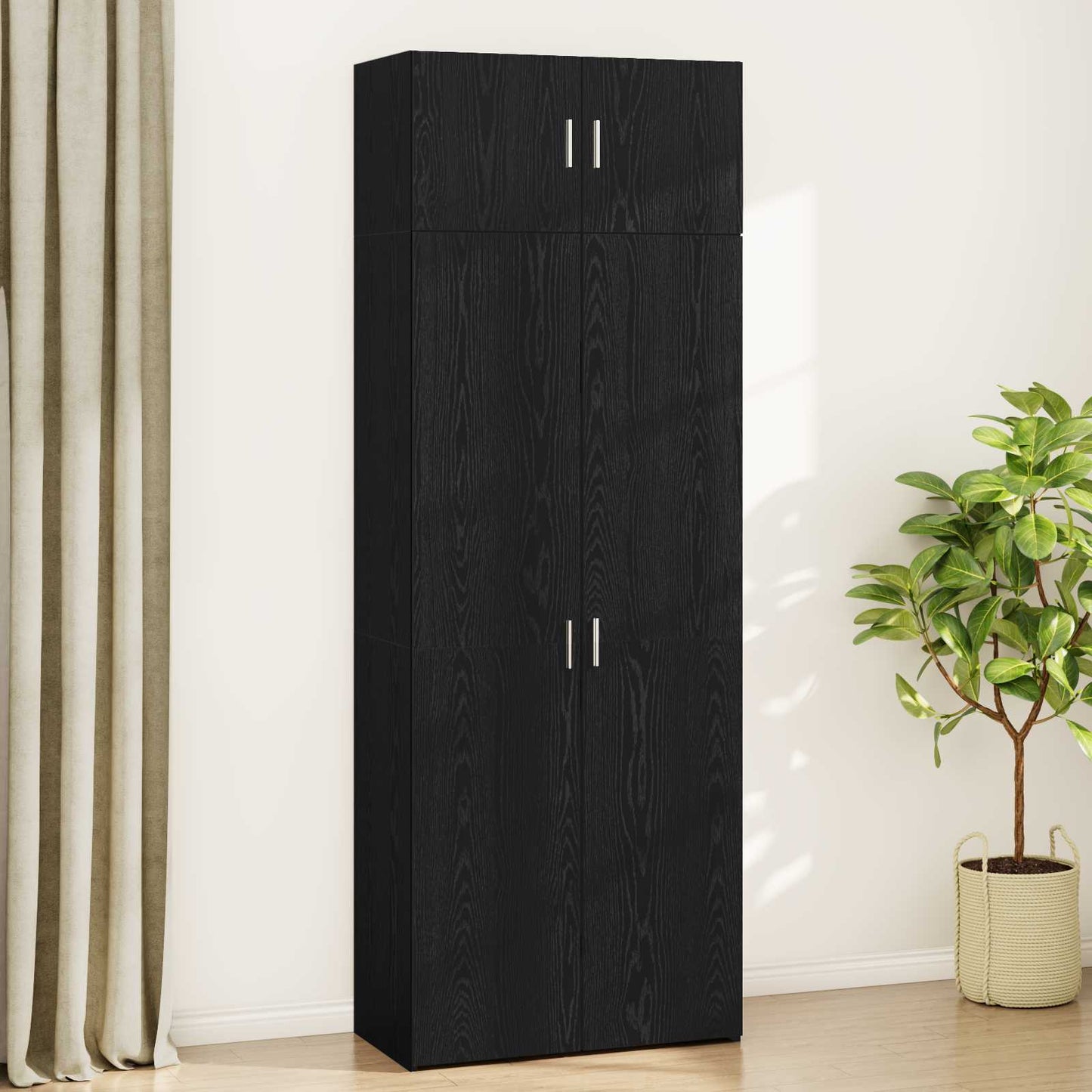 Oppbevaringsskap 3 pcs Svart Eik