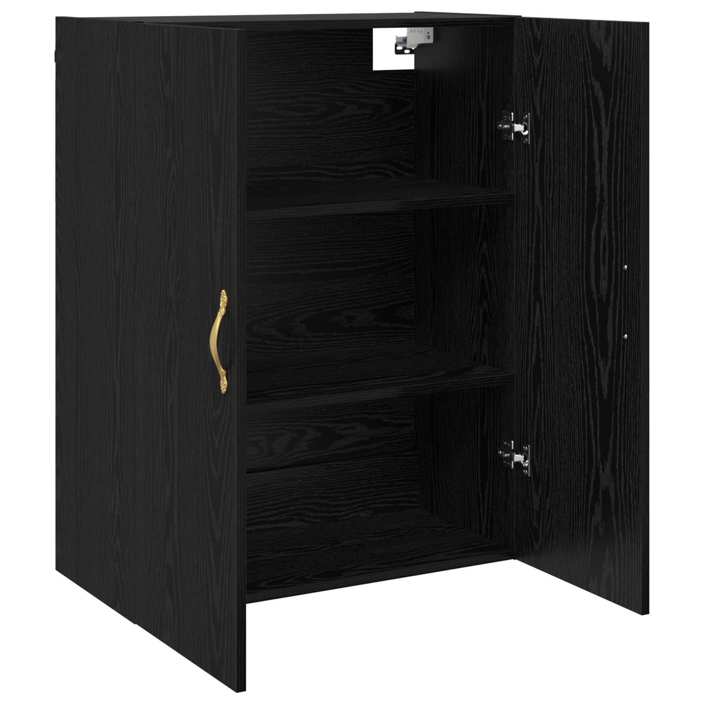 Vegghengt skap 2 pcs Svart Eik 69,5 x 34 x 90 cm Konstruert tre