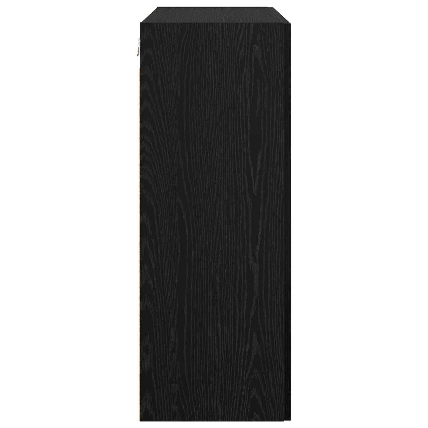 Vegghengt skap 2 pcs Svart Eik 69,5 x 34 x 90 cm Konstruert tre