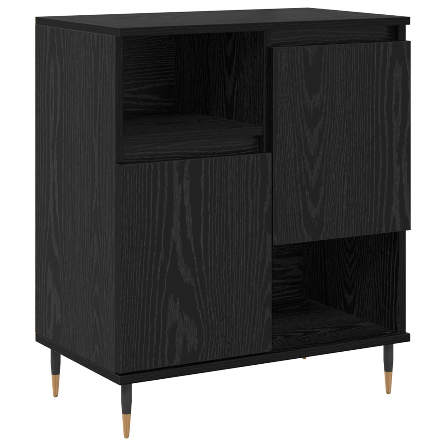 Skap 3 pcs Svart Eik