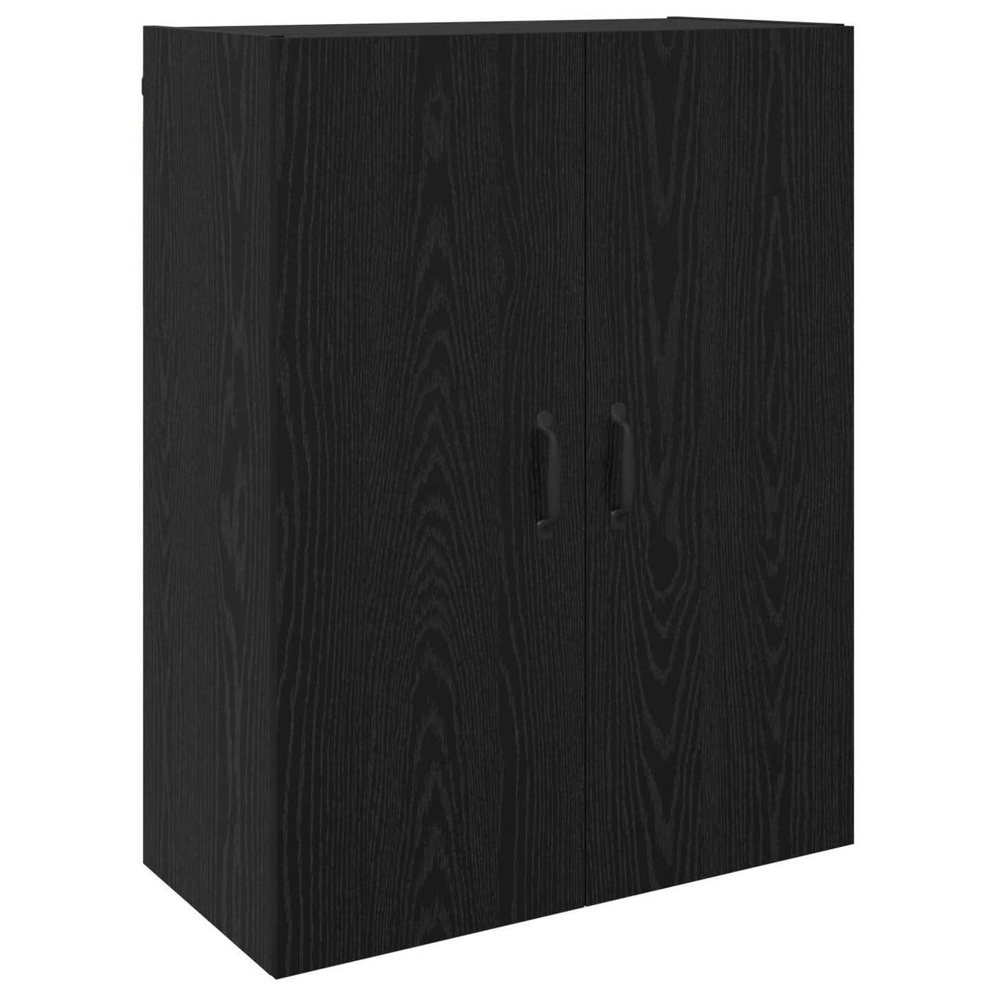 Vegghengt skap 2 pcs Svart Eik 69,5 x 34 x 90 cm Konstruert tre
