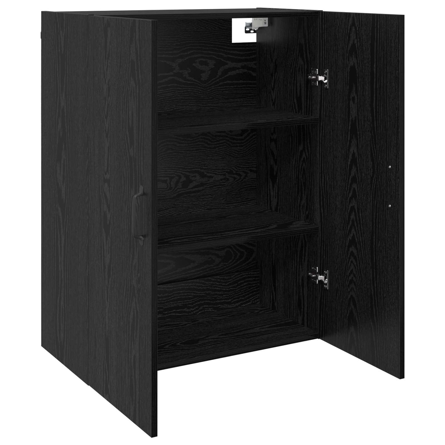 Vegghengt skap 2 pcs Svart Eik 69,5 x 34 x 90 cm Konstruert tre