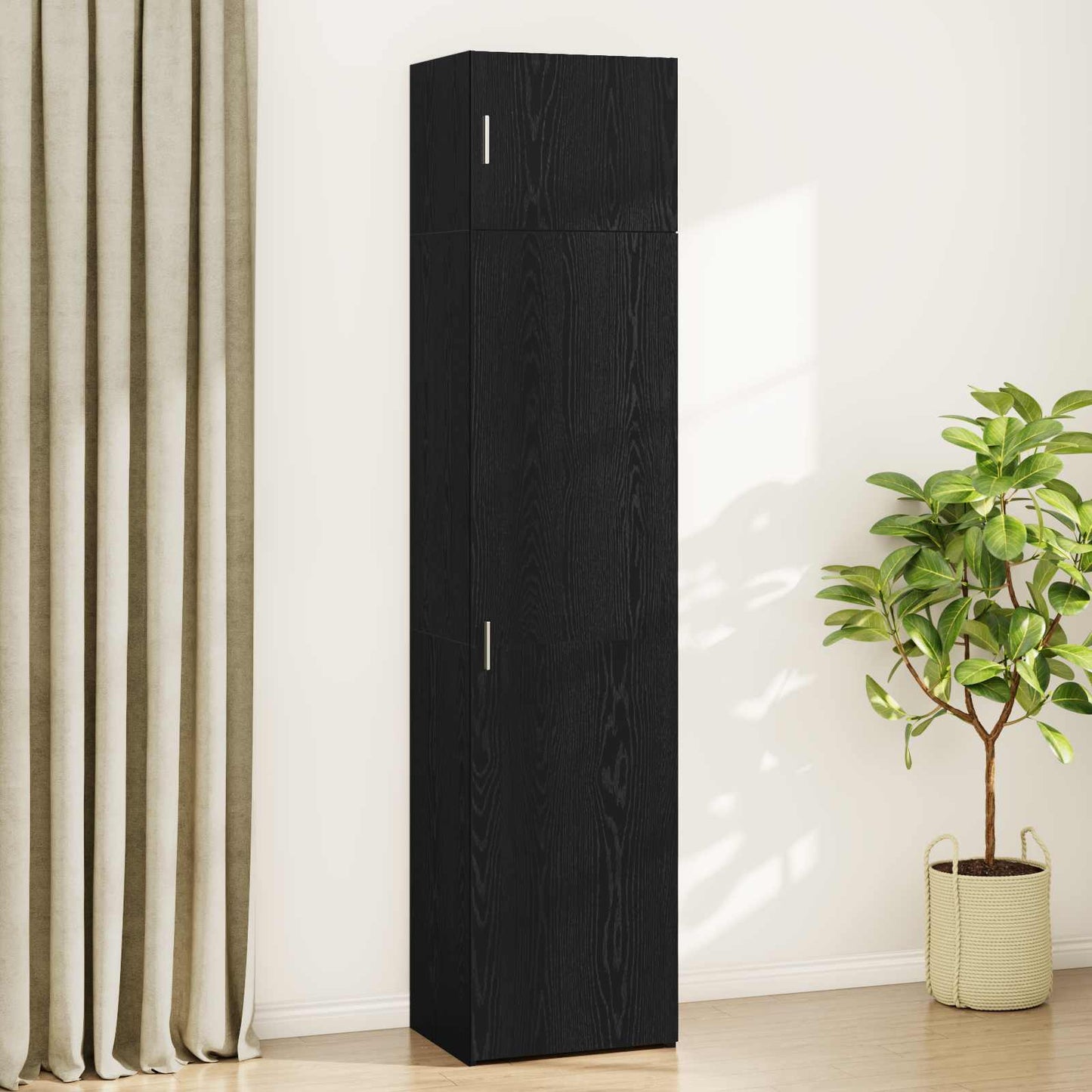 Serviesskap 2 pcs Svart Eik 50 x 41 x 225 cm