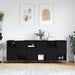 Serviesskap 3 pcs Svart Eik 60 x 35 x 70 cm