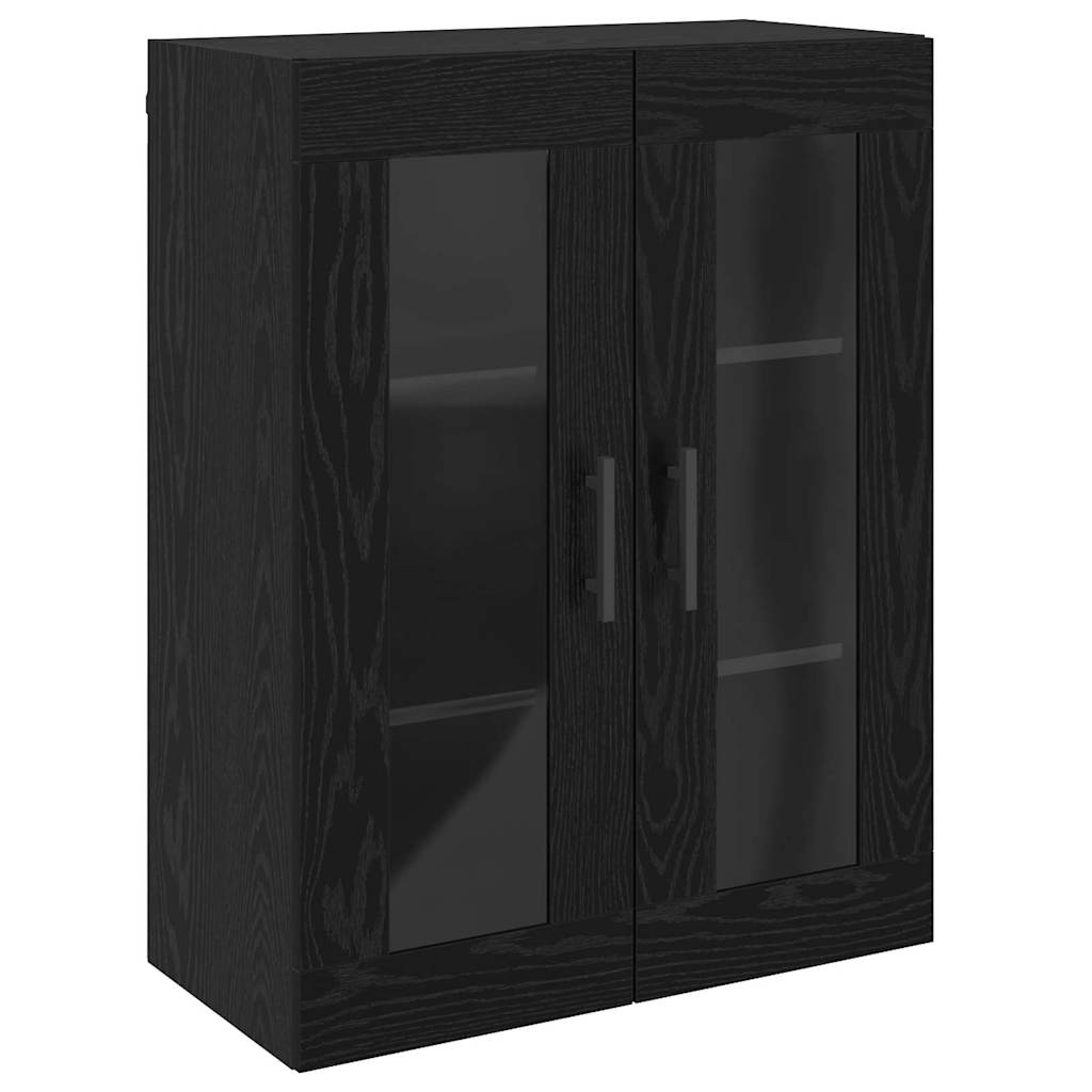 Vegghengte skap 2 pcs Svart eik 69,5 x 34 x 90 cm