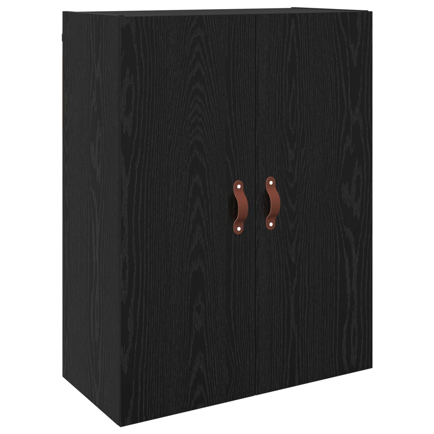 Vegghengt skap 2 pcs Svart Eik 69,5 x 34 x 90 cm Konstruert tre