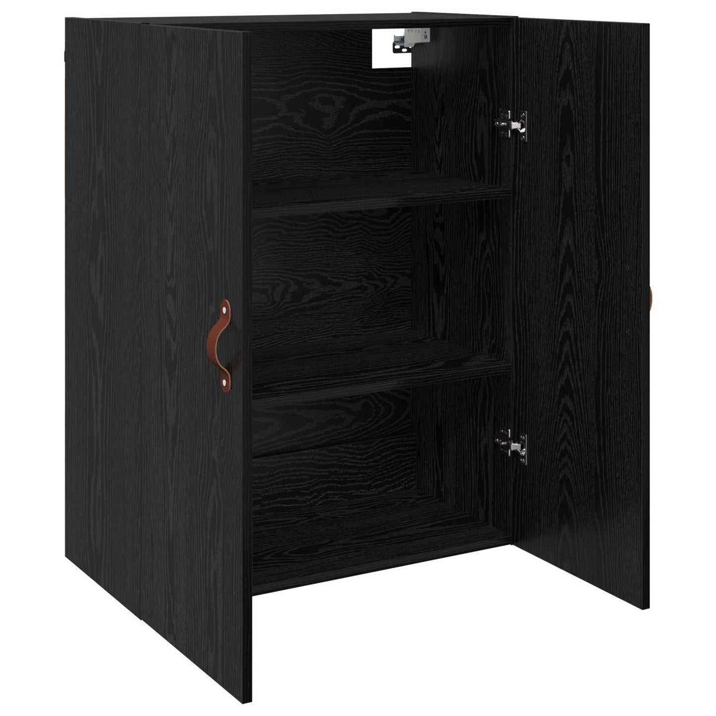 Vegghengt skap 2 pcs Svart Eik 69,5 x 34 x 90 cm Konstruert tre