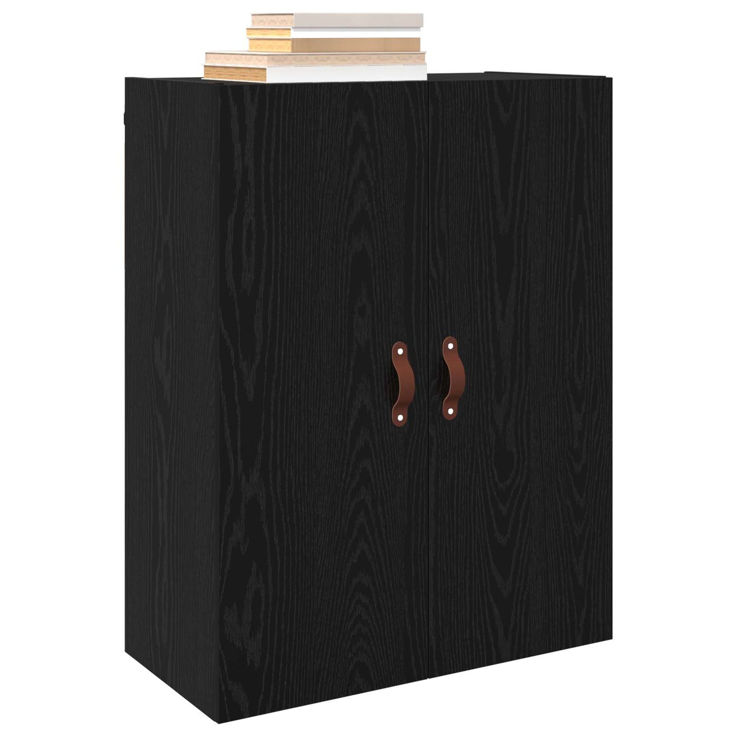 Vegghengt skap 2 pcs Svart Eik 69,5 x 34 x 90 cm Konstruert tre