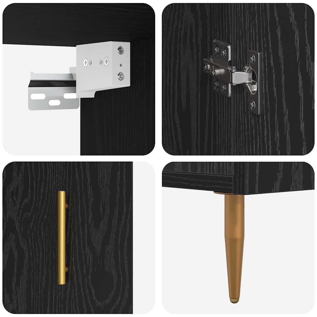Høyskap Svart eik 69.5 x 34 x 180 cm Konstruert tre