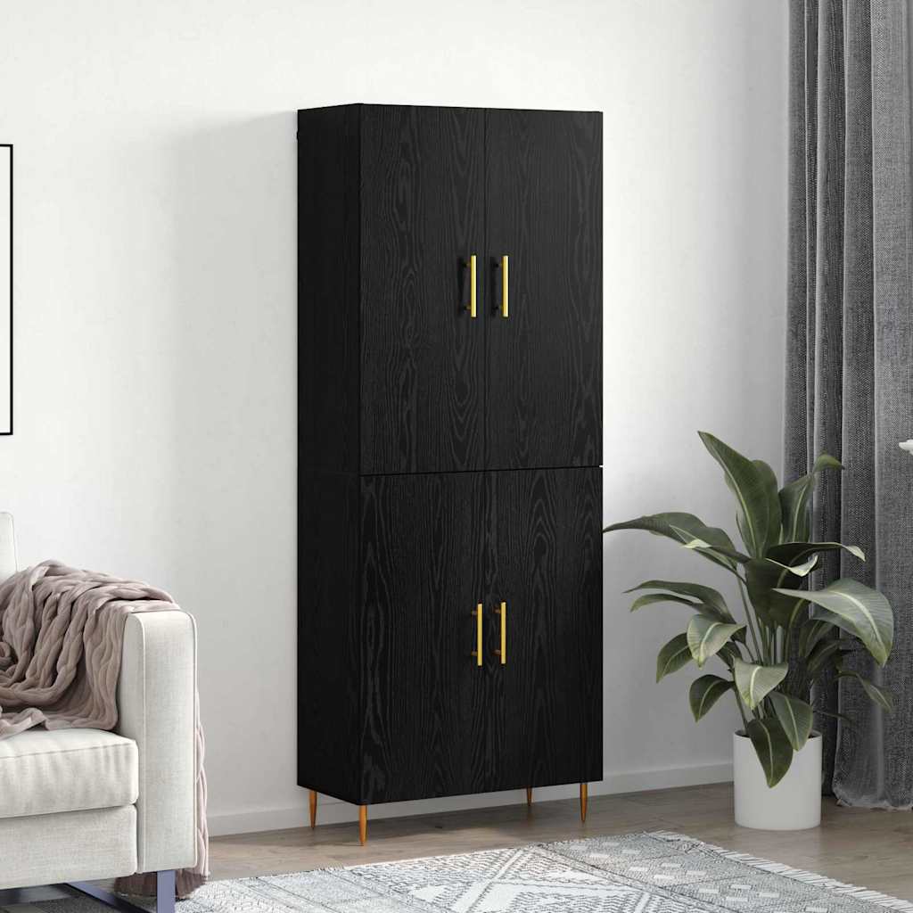 Høyskap Svart eik 69.5 x 34 x 180 cm Konstruert tre