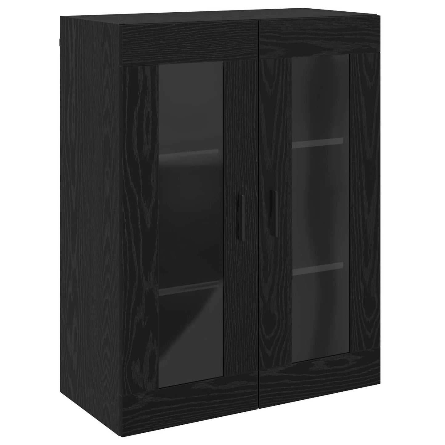 Vegghengte skap 2 pcs Svart eik 69,5 x 34 x 90 cm