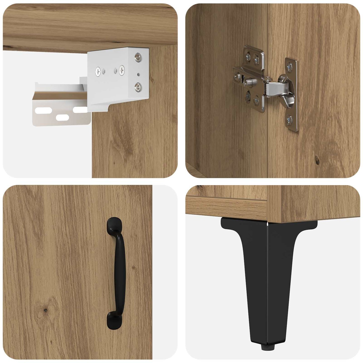 Høyskap 2 pcs Artisan Eik 69,5 x 34 x 180 cm Konstruert tre
