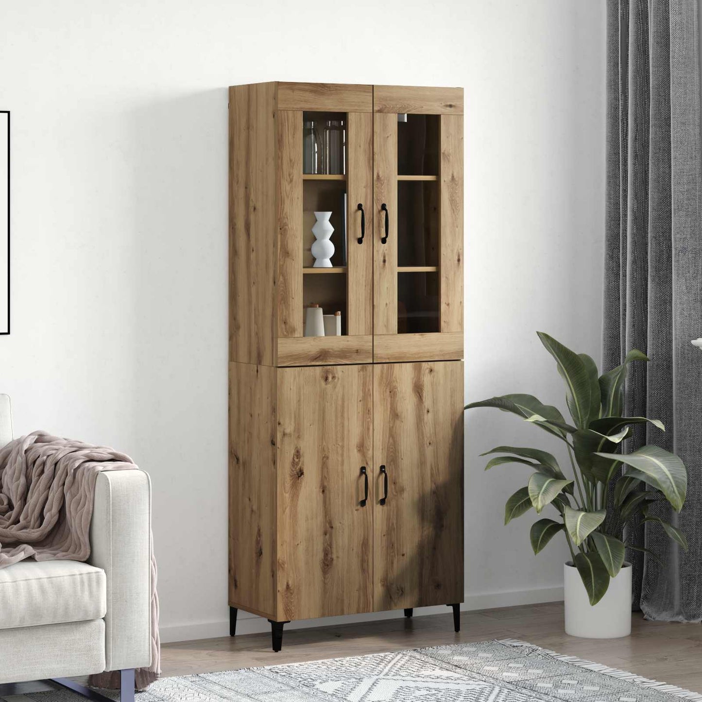Høyskap 2 pcs Artisan Eik 69,5 x 34 x 180 cm Konstruert tre