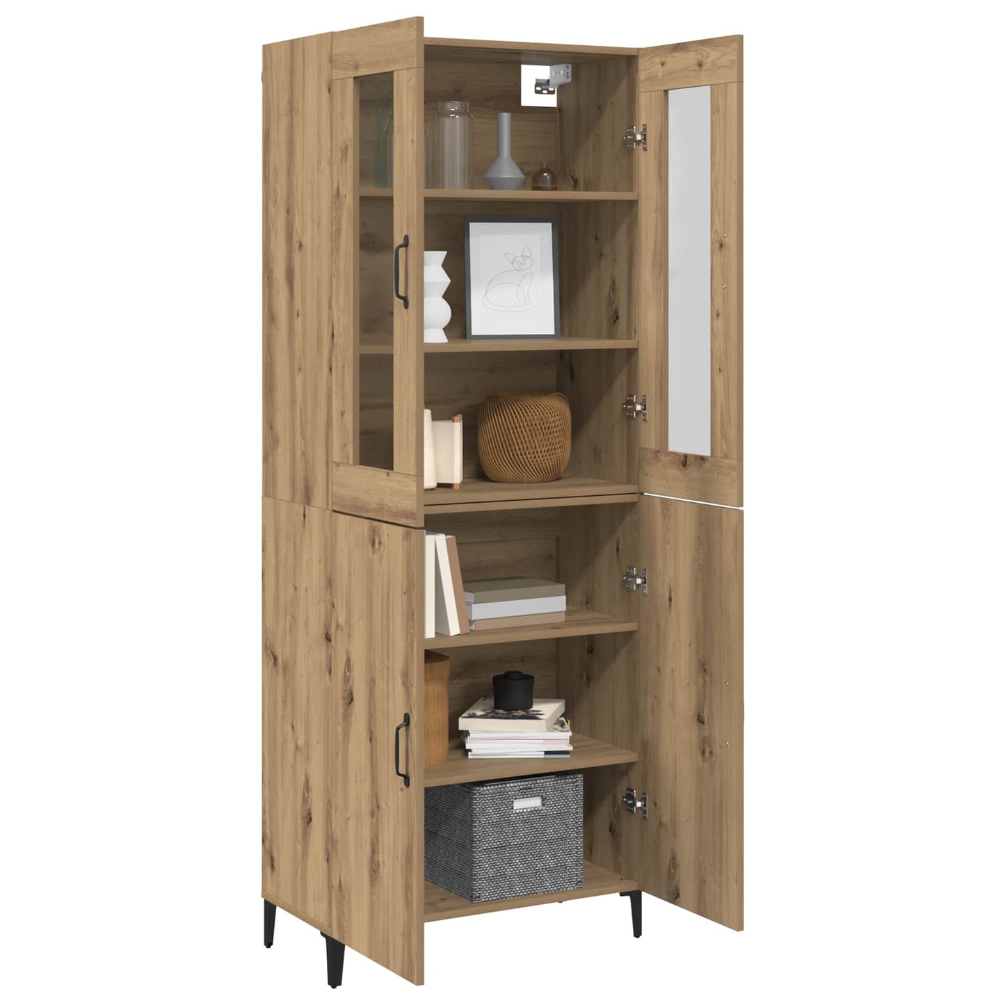 Høyskap 2 pcs Artisan Eik 69,5 x 34 x 180 cm Konstruert tre