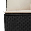 Hagebenk med pute Svart Poly rattan