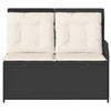 Hagebenk med pute Svart Poly rattan
