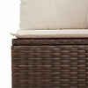 Hagebenk med pute Brun Poly rattan