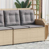 Hagebenk med pute Beige Poly rattan