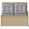 Hagebenk med pute Beige Poly rattan