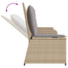 Hagebenk med pute Beige Poly rattan
