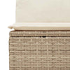 Hagebenk med pute Beige Poly rattan