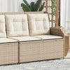 Hagebenk med pute Beige Poly rattan