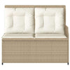 Hagebenk med pute Beige Poly rattan
