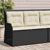 Hagebenk med pute Svart Poly rattan