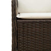 Hagebenk med pute Brun Poly rattan