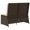 Hagebenk med pute Brun Poly rattan