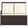 Hagebenk med pute Brun Poly rattan
