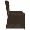 Hagebenk med pute Brun Poly rattan